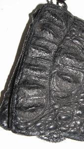 black croc card key pouch