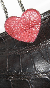 dark brown nile croc doctorbag red heart