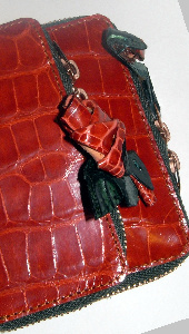 alligator short wallet red rose