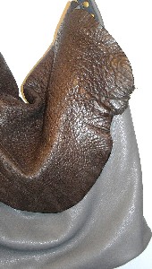 brown blue grey tricolor leather messenger bag