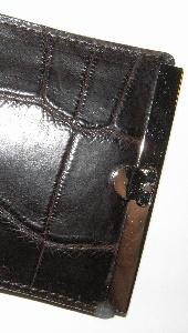 dark brown nile crocodile wallet 