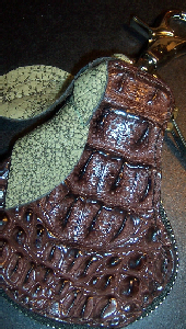 brown crocodile cowhide coin pouch