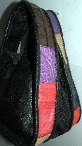 black assorted lambskin crocodile handbag