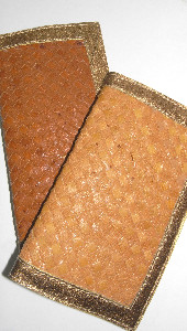 brown ostrich lambskin wallet