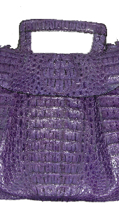 purple crocodile handbag