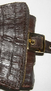 brown crocodile cowhide wallet