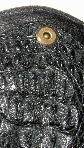 black crocodile goat skin clutch bag