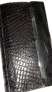 brown crocodile wallet