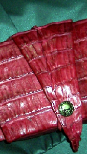 red crocodile lambskin clutch bag