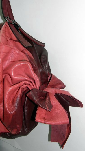 red tie-dyed lambskin candy bag