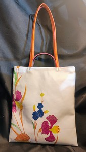 japanese floral print lamb skin